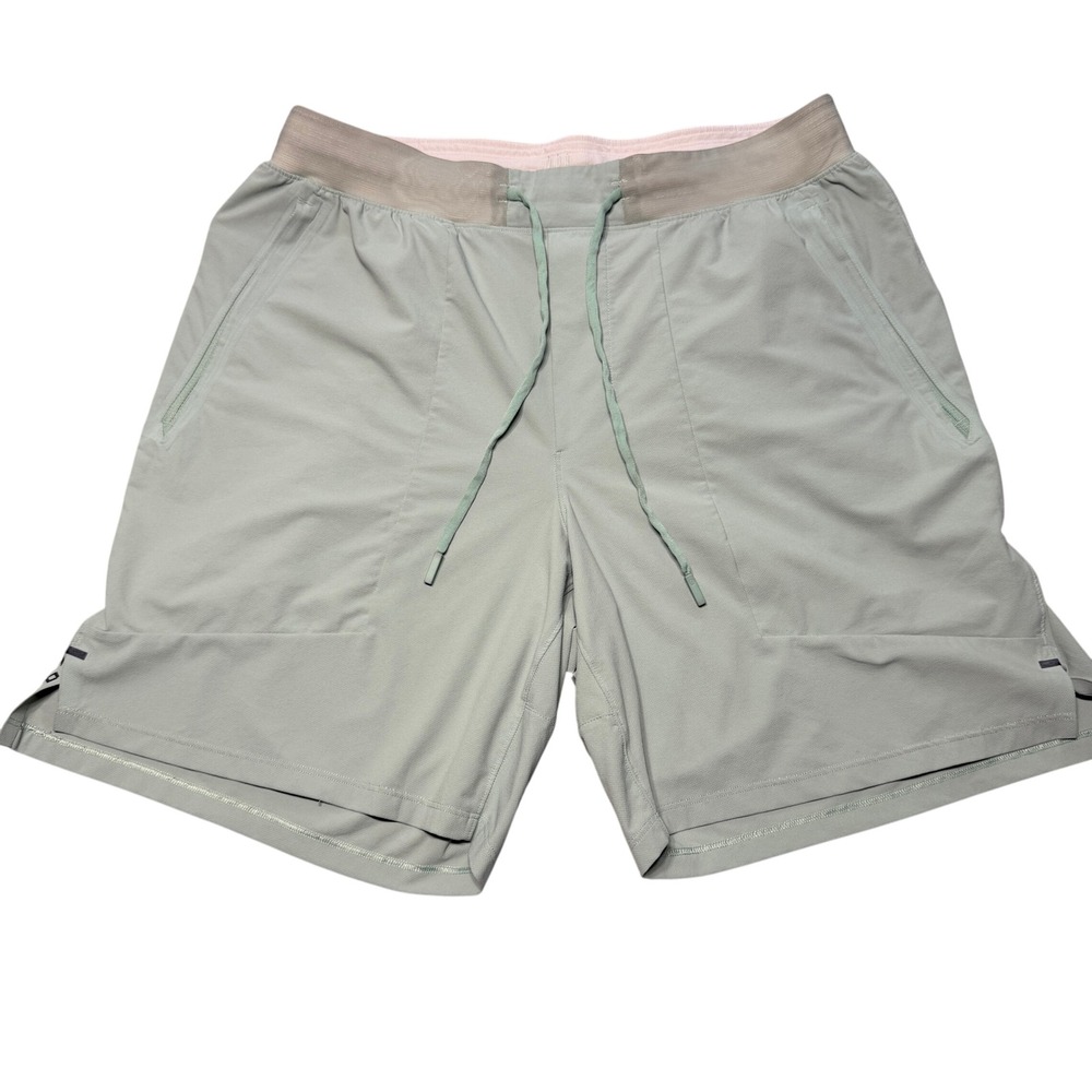 Lululemon License to Train Lined Short 7' Sage Green Mens L Activewear LM7APYS